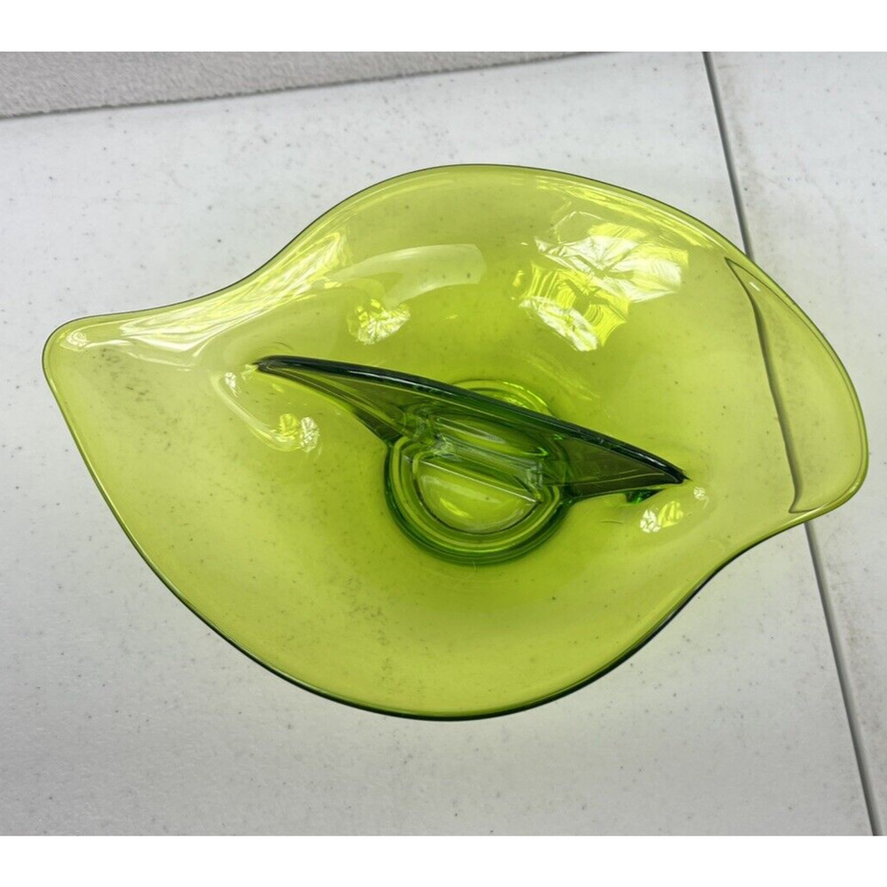 Viking Glass Emerald Green Divided Candy Nut Dish